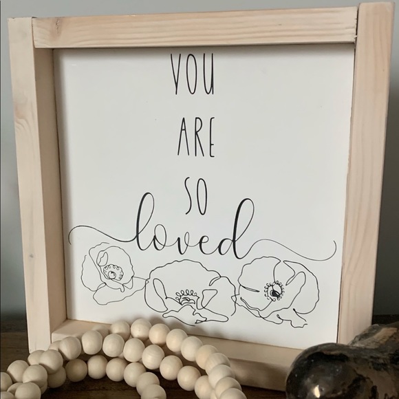 You Are So Loved 9.5” square wood sign, handmade new - Picture 3 of 5